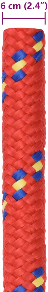 Laivo virvė 6 mm 10 m Raudona