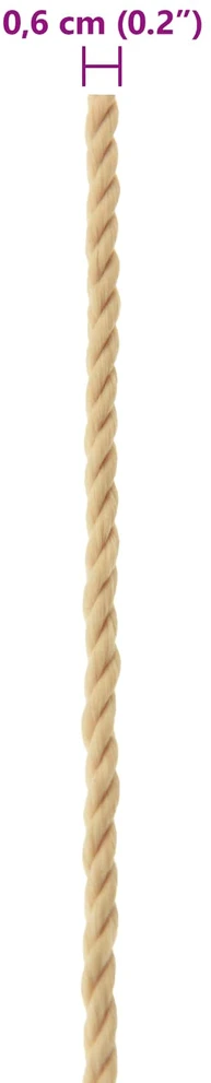 Laivo virvė 6 mm 250 m Natūrali