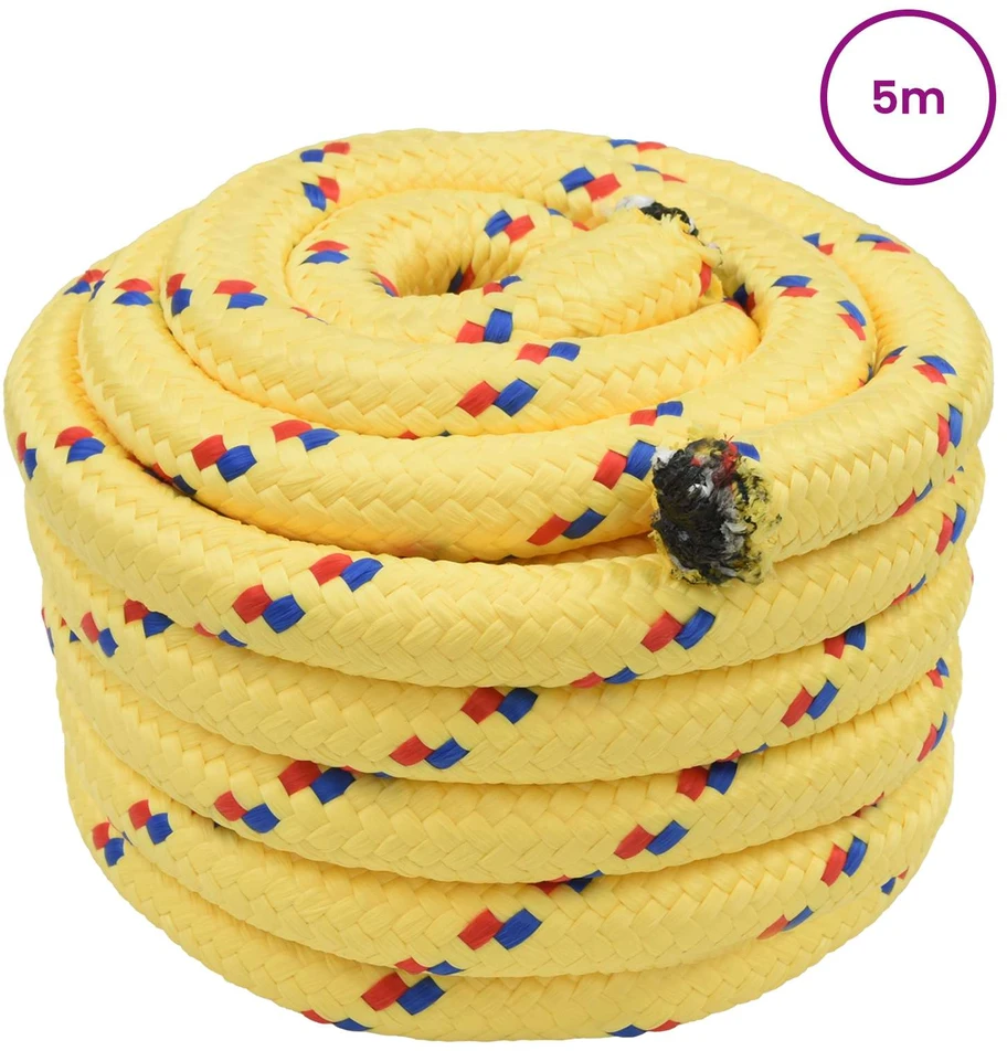 Laivo virvė 60 mm 5 m Geltona polypropylène