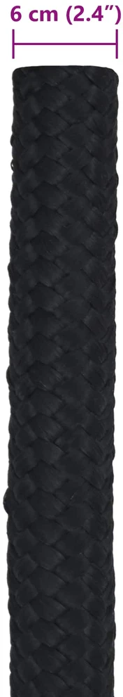 Laivo virvė 60 mm 5 m Juoda polypropylène