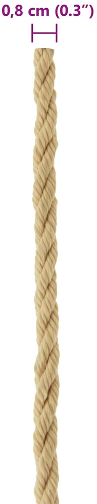 Laivo virvė 8 mm 250 m Natūrali