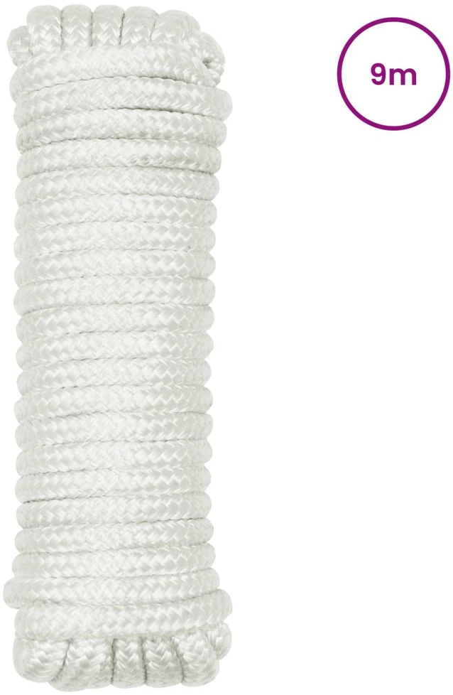 Laivo virvė 2 mm 9 m Balta Poliesteris