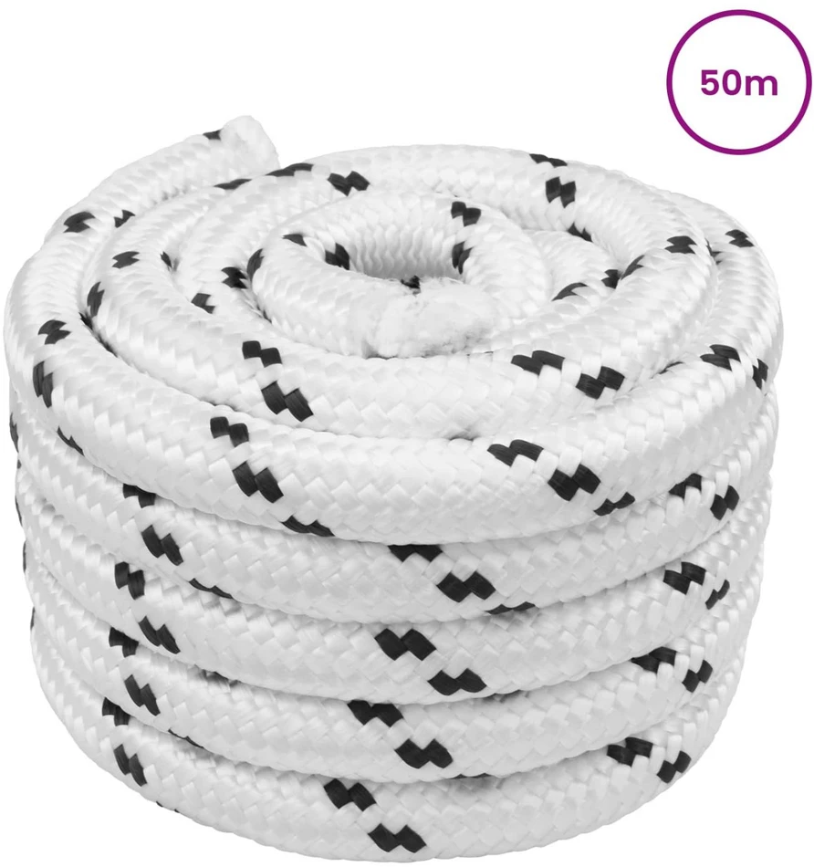 Laivo virvė 2.5 mm 50 m Balta Poliesteris