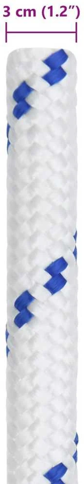 Laivo virvė 3 mm 25 m Balta ir mėlyna PP
