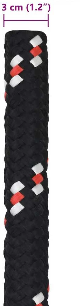 Laivo virvė 3 mm 10 m Juoda ir raudona PP