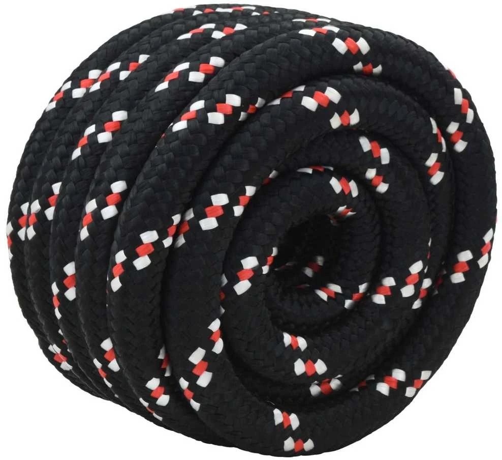 Laivo virvė 3 mm 10 m Juoda ir raudona PP