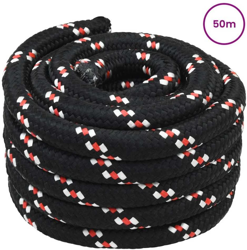 Laivo virvė 3 mm 50 m Juoda ir raudona PP