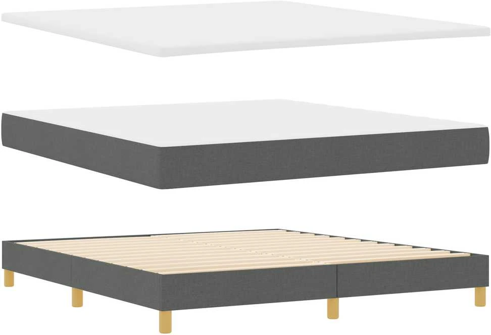Kiemas lova su čiužiniu Tamsiai pilka 200 x 180 cm audinys