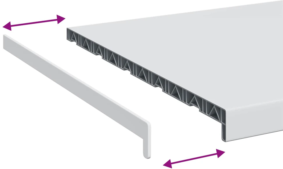 Langų palangė Balta 160 x 50 x 4,5 cm PVC