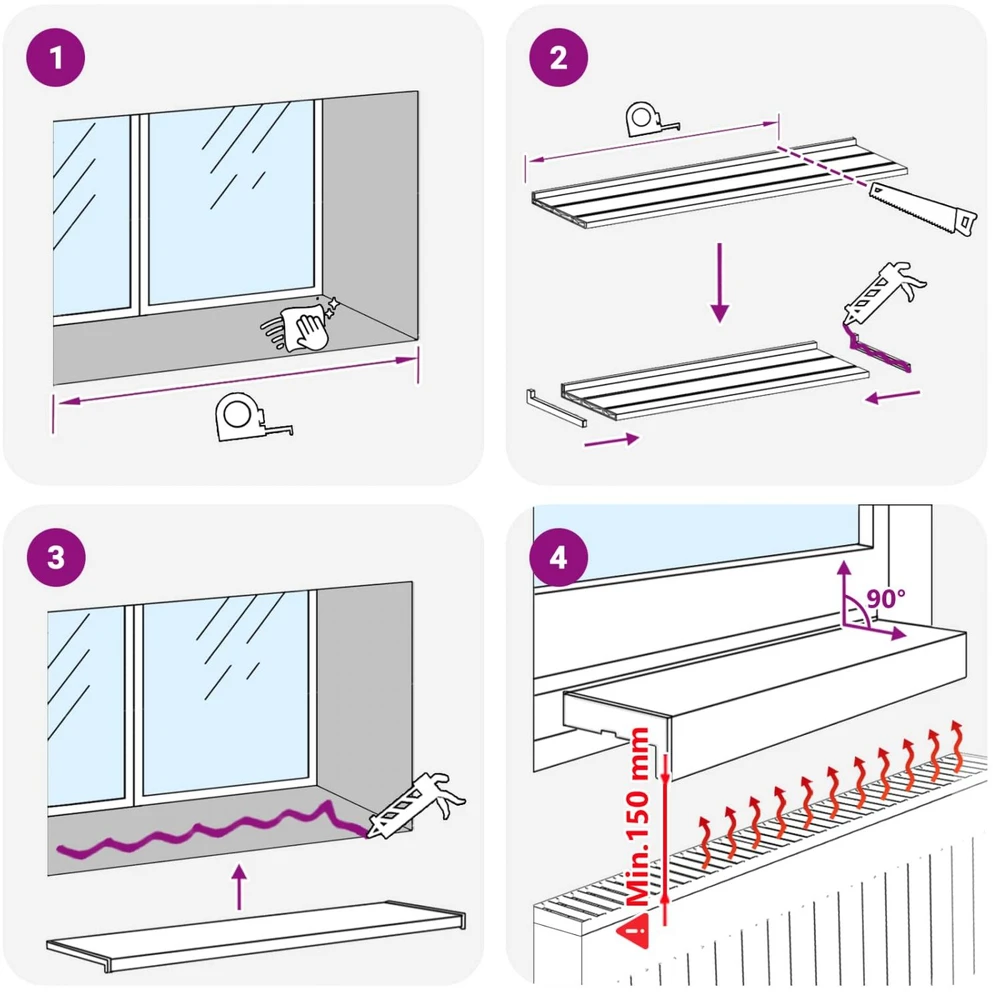 Langų palangė Juoda su medienos tekstūra 80 x 15 x 4,5 cm PVC