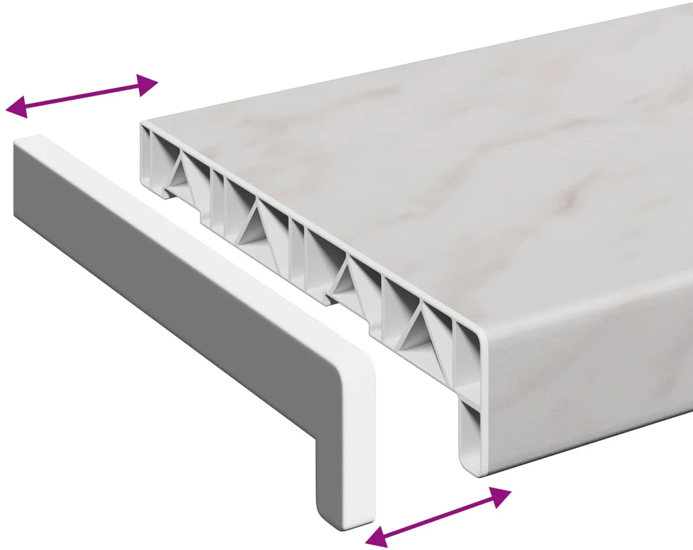 Langų palangė Marmurinė tekstūra 120 x 25 x 4,5 cm PVC