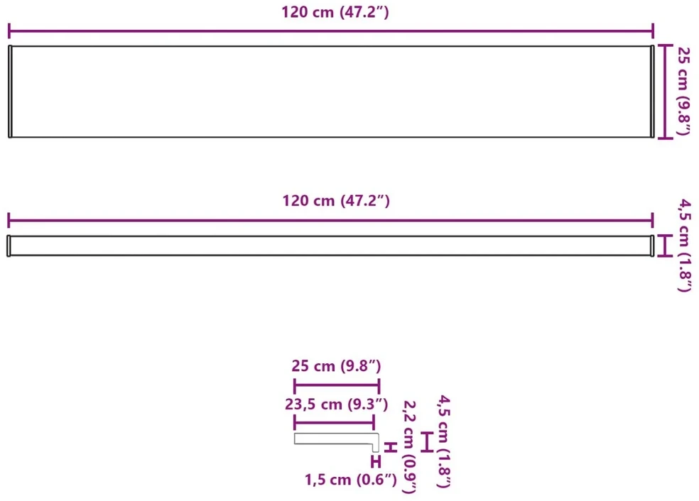 Langų palangė Marmurinė tekstūra 120 x 25 x 4,5 cm PVC