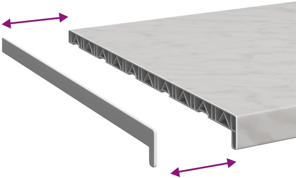 Langų palangė Marmurinė tekstūra 120 x 50 x 4,5 cm PVC