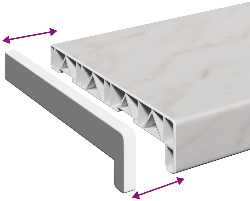 Langų palangė Marmurinė tekstūra 160 x 25 x 4,5 cm PVC