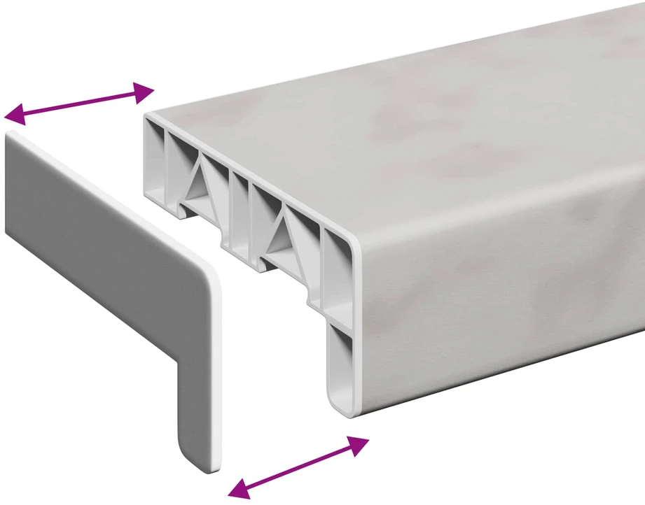 Langų palangė Marmurinė tekstūra 60 x 15 x 4,5 cm PVC