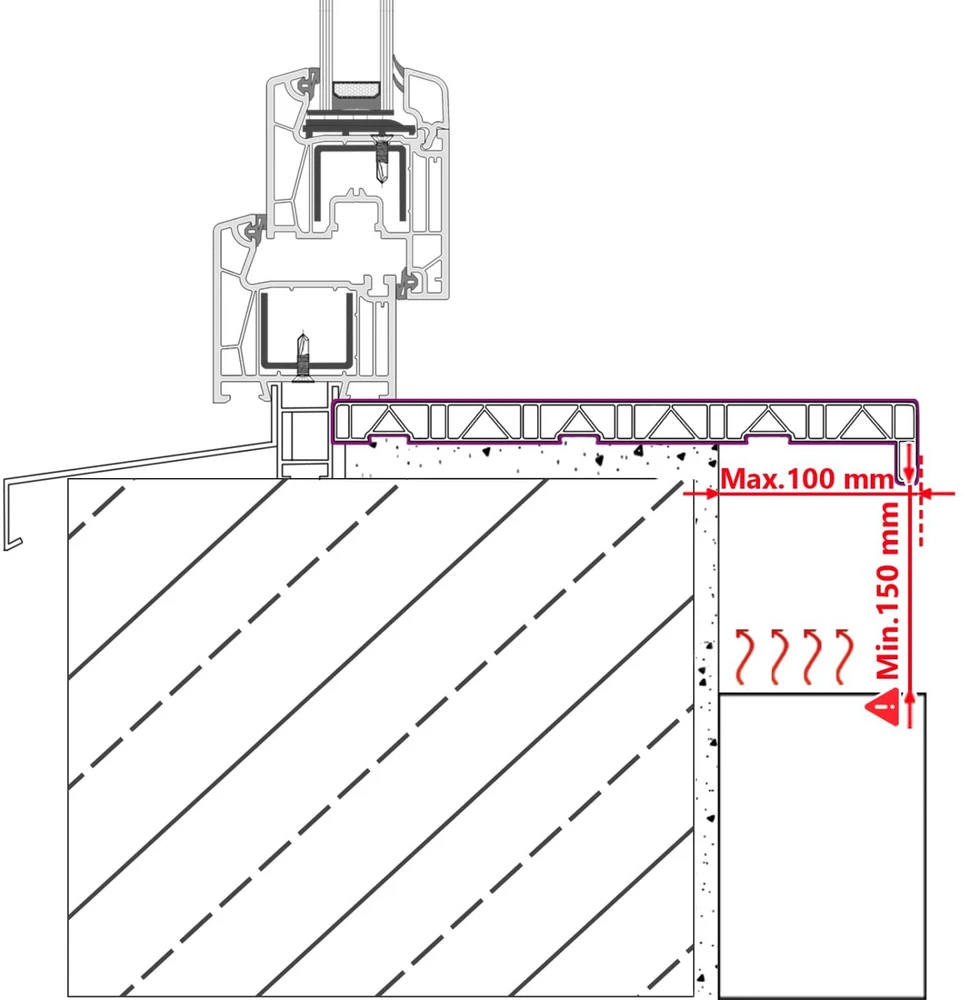 Langų palangė Marmurinė tekstūra 80 x 10 x 4,5 cm PVC