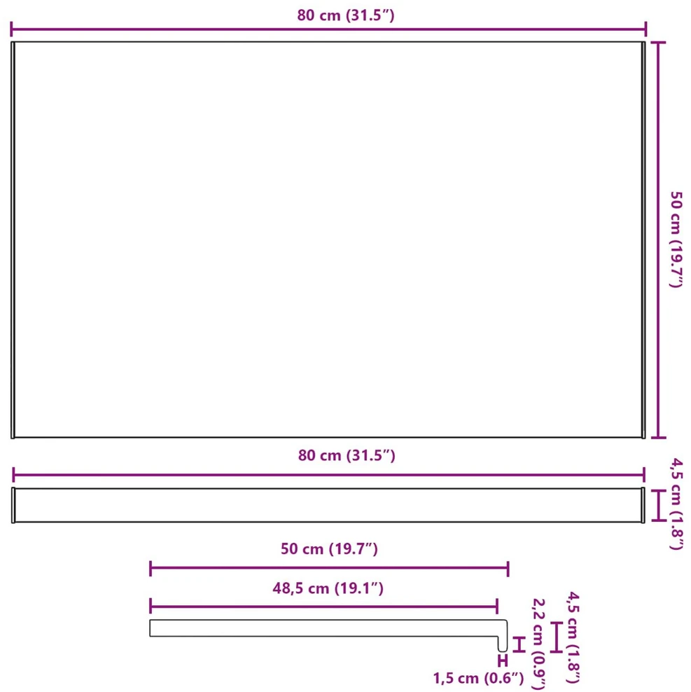 Langų palangė Marmurinė tekstūra 80 x 50 x 4,5 cm PVC