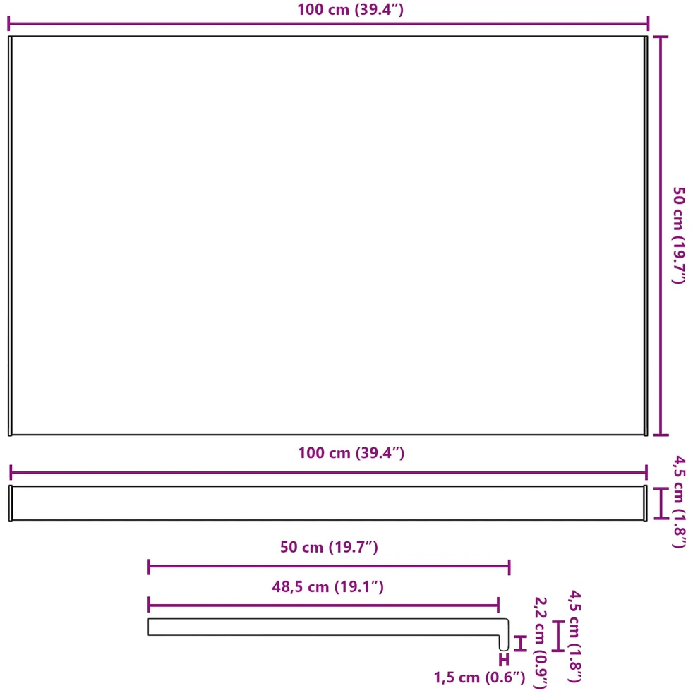 Langų palangė Ruda mediena 100 x 50 x 4,5 cm PVC