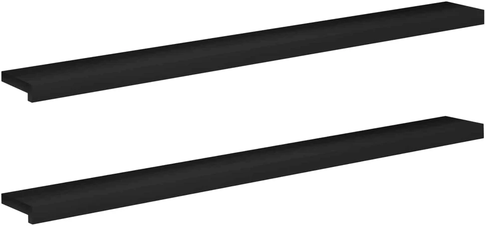 Langų palangės 2 vnt. Juoda 140 x 15 x 2 cm Kietas bukas medis