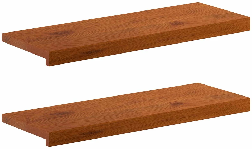Langų palangės 2 vnt. Ruda 80 x 25 x 2 cm Kietas ąžuolo medis