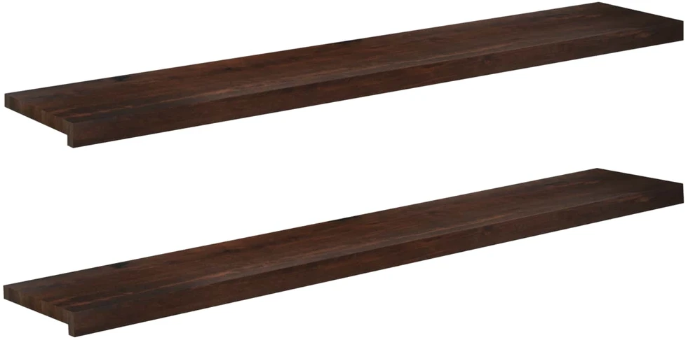 Langų palangės 2 vnt. Tamsiai rudas 160 x 25 x 2 cm
