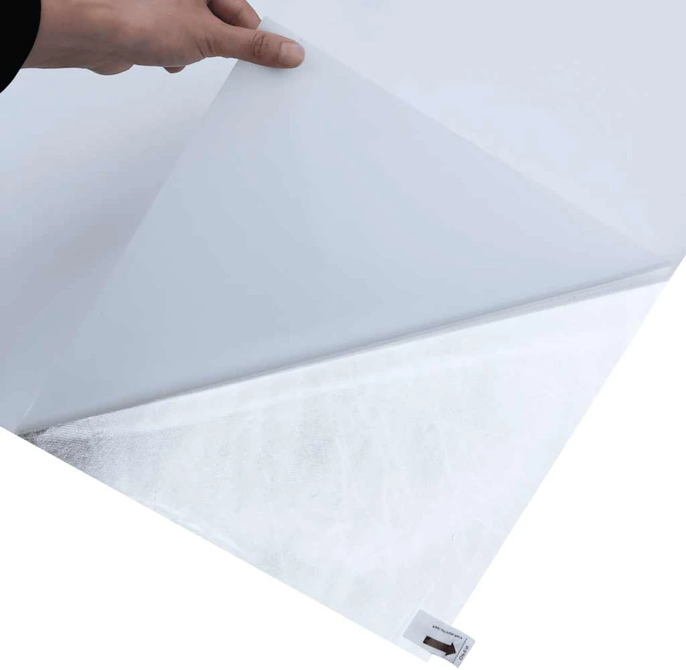 Langų plėvelė, skaidri balta, 60x2000cm, PVC, statinė, matinė