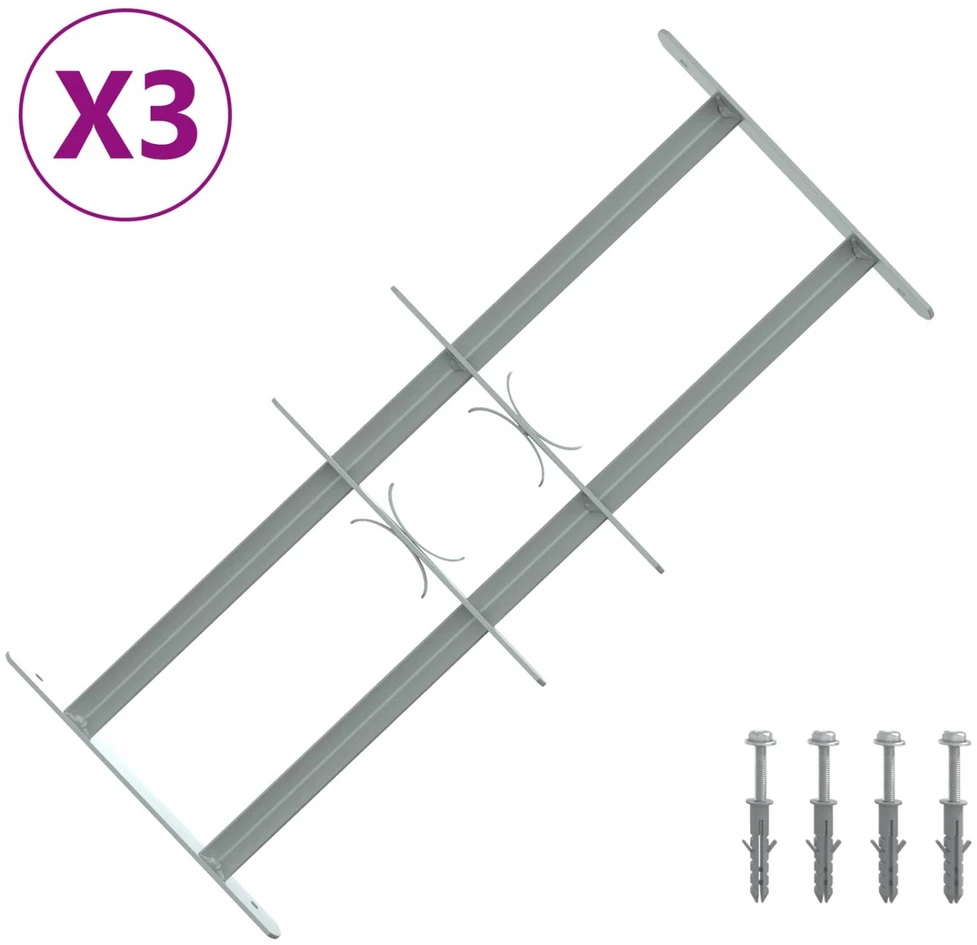 Langų saugos grotelės su 2 skersiniais 3 vnt. 430-740 mm