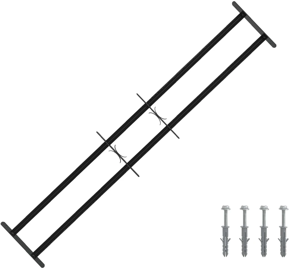 Langų saugos grotelės su 2 skersiniais 3 vnt. 93-174 cm