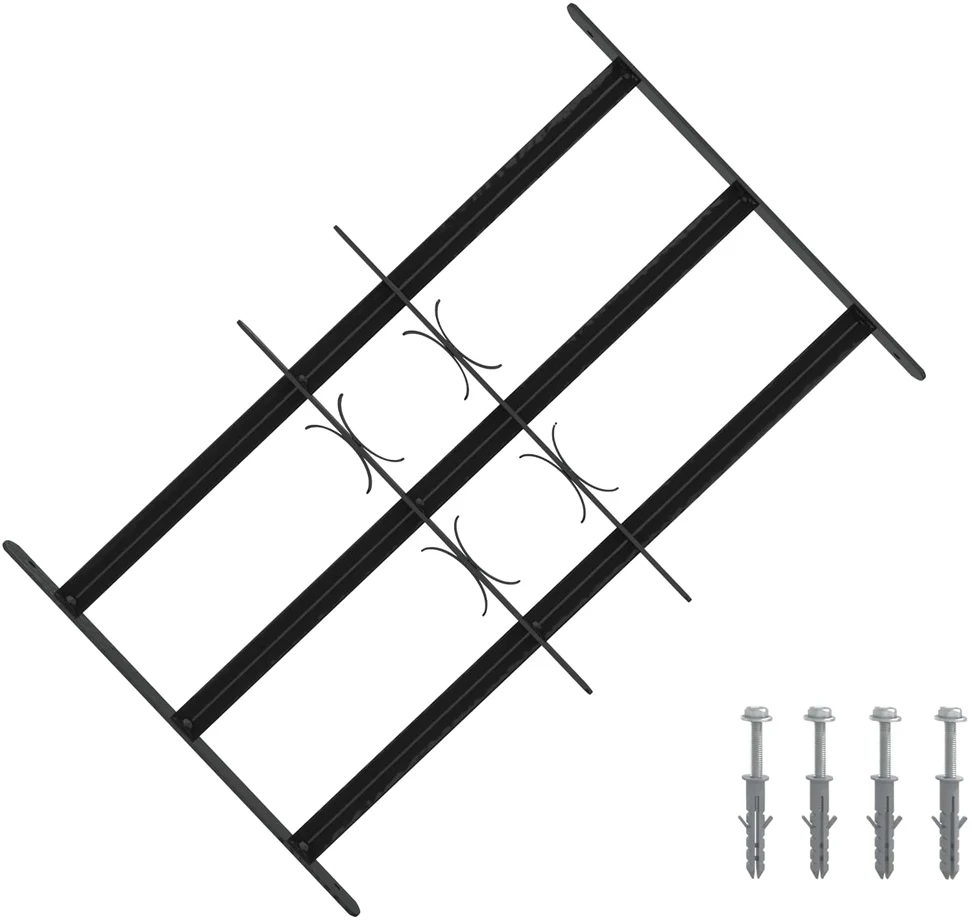 Langų saugos grotelės su 3 skersinėmis 3 vnt. 43-74 cm