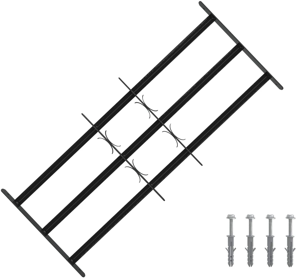 Langų saugos grotelės su 3 skersinėmis 3 vnt. 63-114 cm