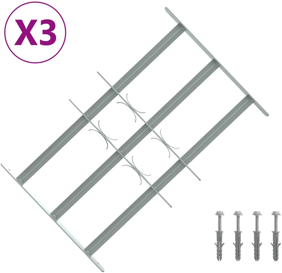 Langų saugos grotelės su 3 skersinėmis 3 vnt. 430-740 mm