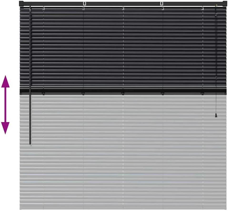 Venecijos žaliuzės Juoda 130 x 135 cm 25 mm Aliuminis