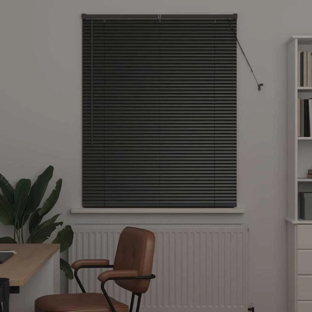 Venecijos žaliuzės Juoda 130 x 105 cm 25 mm Aliuminis