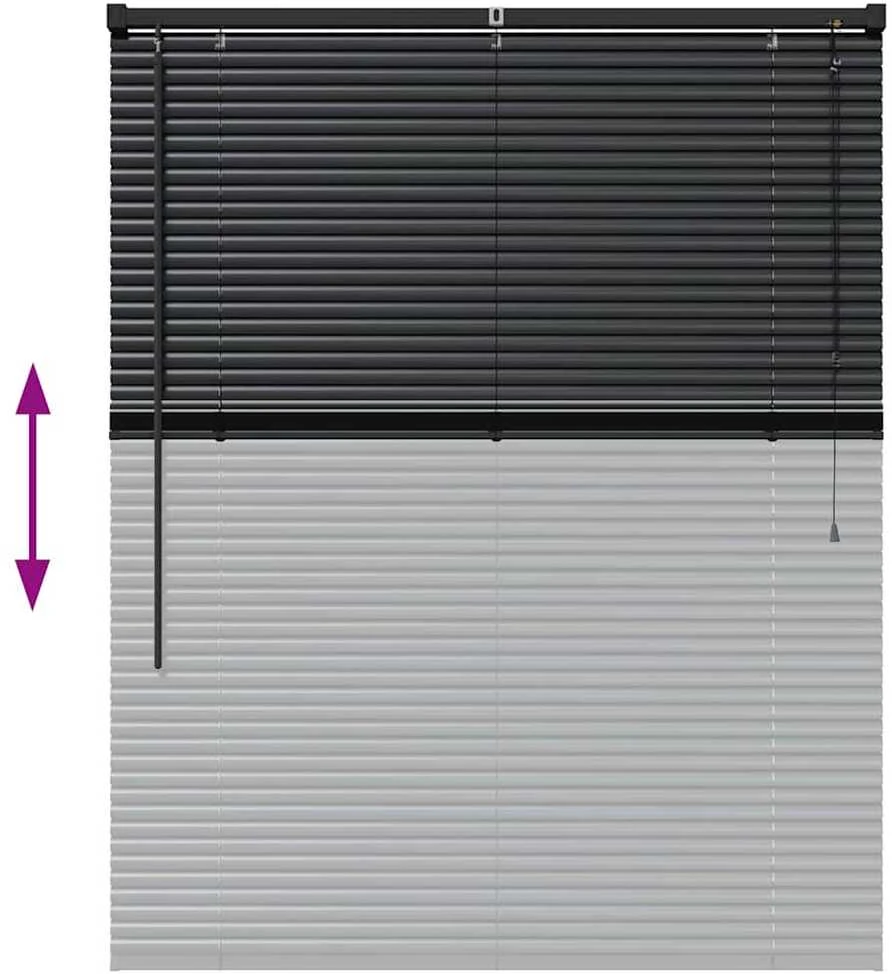 Venecijos žaliuzės Juoda 130 x 105 cm 25 mm Aliuminis
