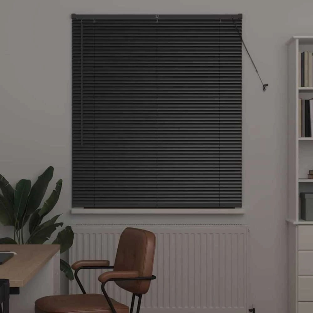 Venecijos žaliuzės Juoda 130 x 115 cm 25 mm Aliuminis