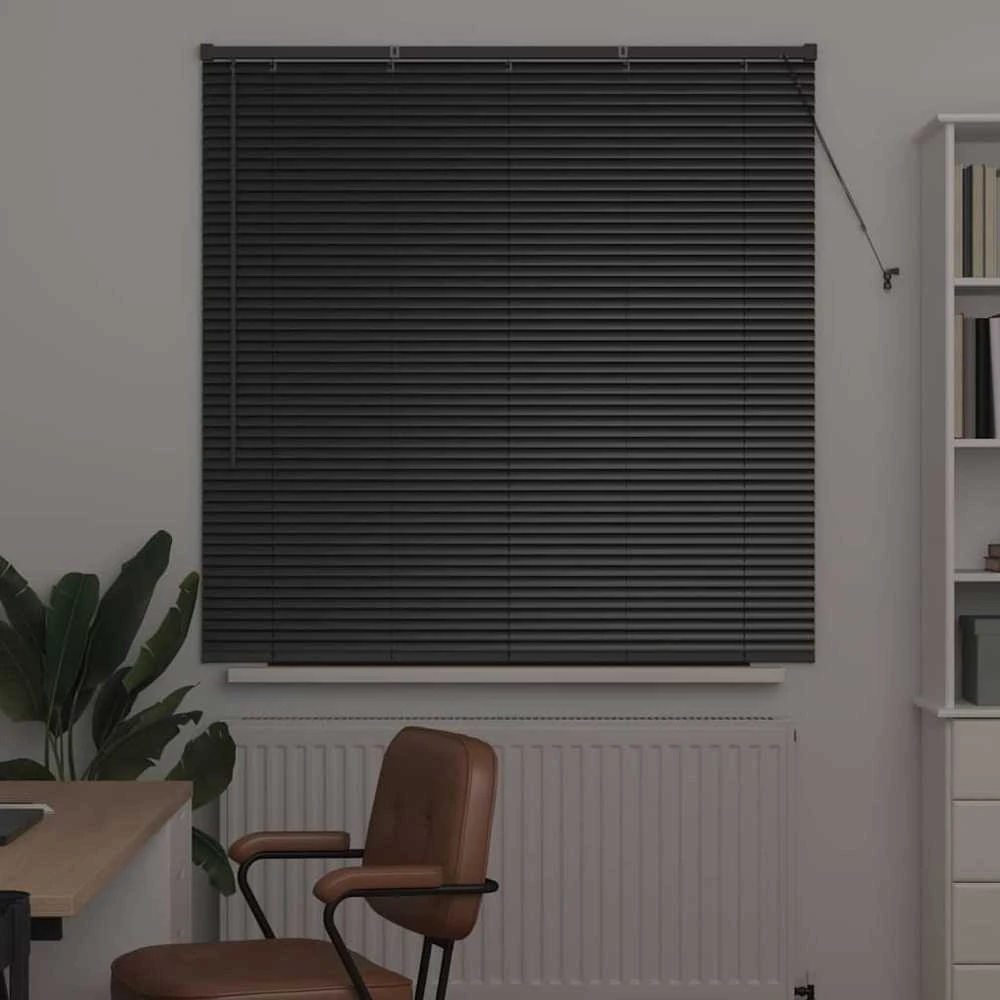 Venecijos žaliuzės Juoda 130 x 135 cm 25 mm Aliuminis