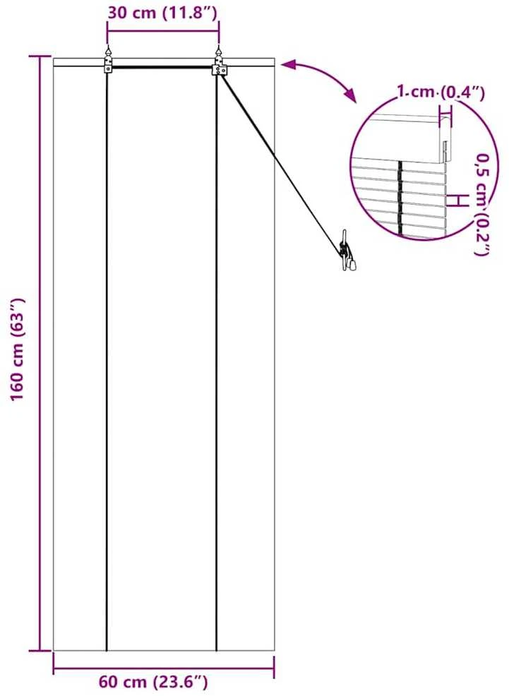 Roletas Geltona 60 x 160 cm Bambukas