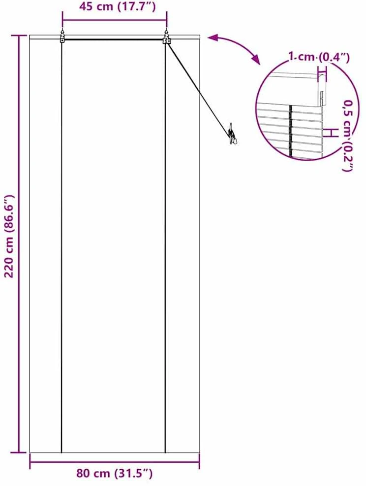 Roletas Geltona 80 x 220 cm Bambukas