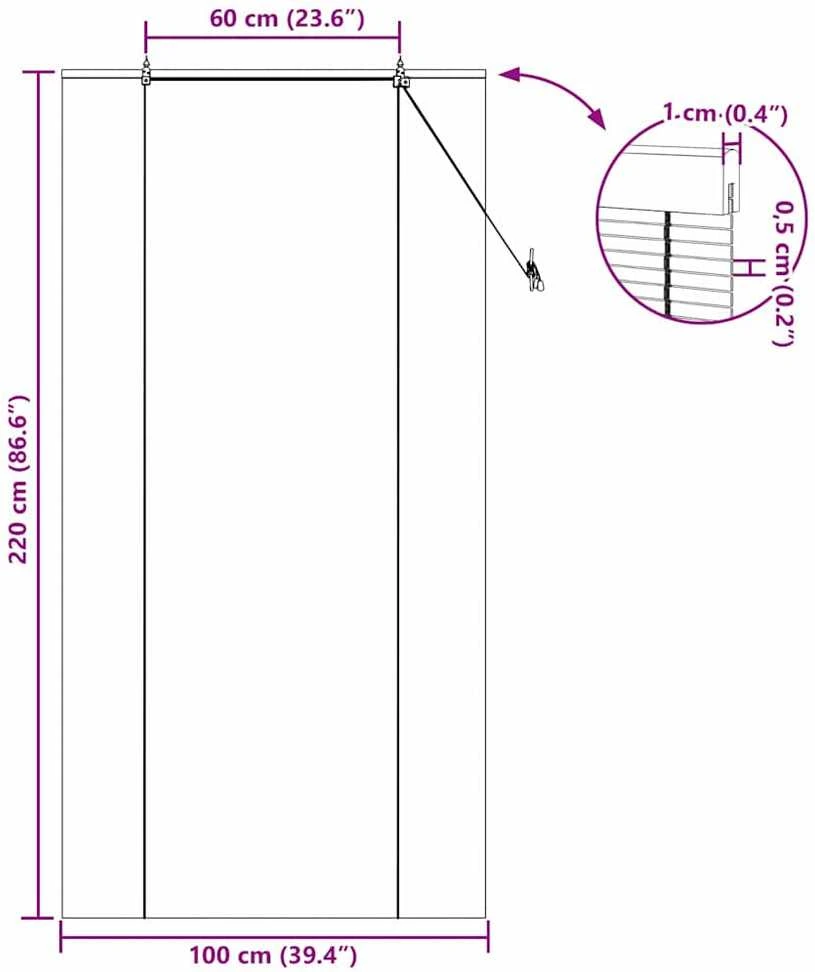 Roletas Gamta 100 x 220 cm Bambukas