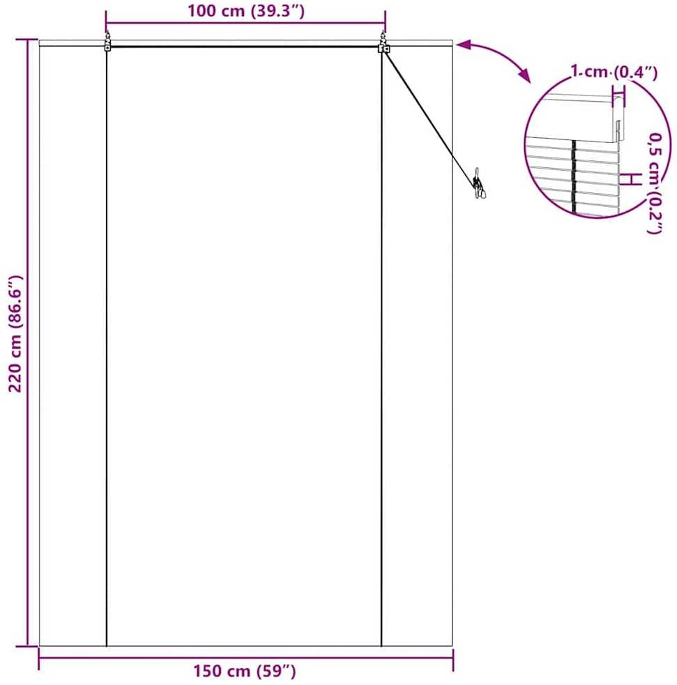 Roletas Gamta 150 x 220 cm Bambukas