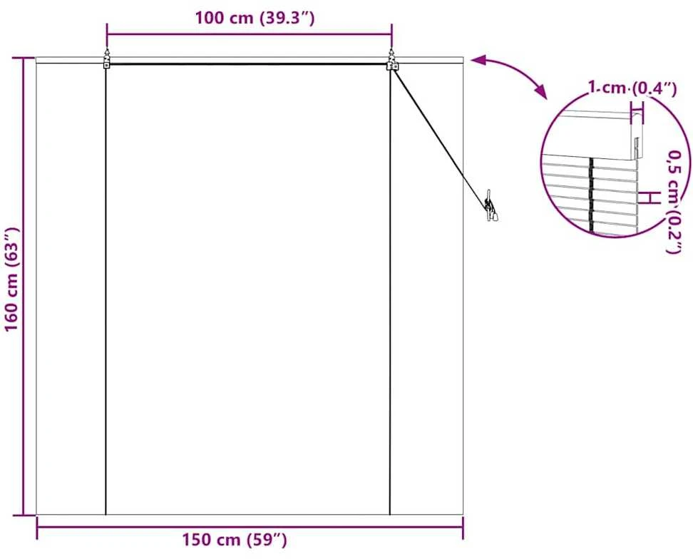 Roletas Gamta 150 x 160 cm Bambukas