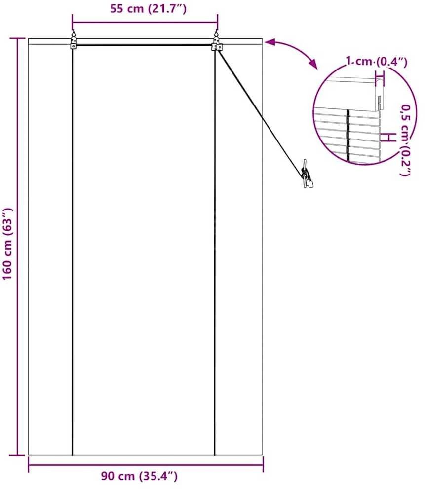 Roletas Gamta 90 x 160 cm Bambukas