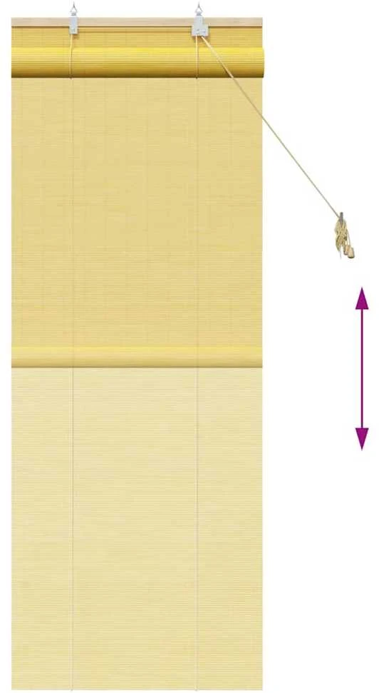 Roletas Geltona 60 x 160 cm Bambukas