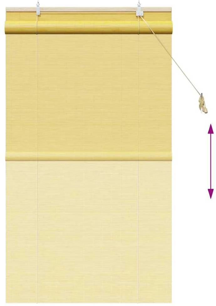 Roletas Geltona 80 x 160 cm Bambukas
