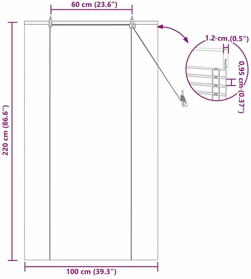 Roletas Gamta 100 x 220 cm Bambukas