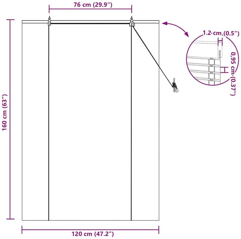 Roletas Gamta 120 x 160 cm Bambukas