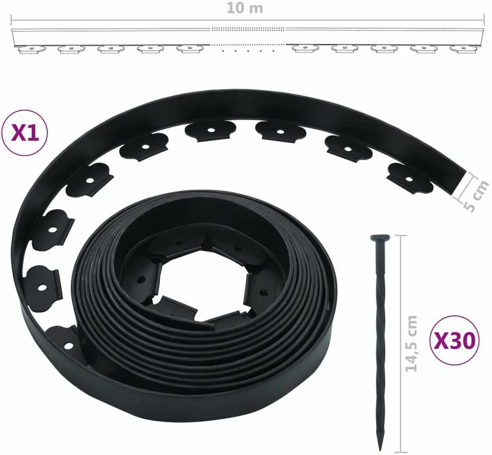 Lankstus vejos apvadas su 30 kuoliukų, 10m, 5cm