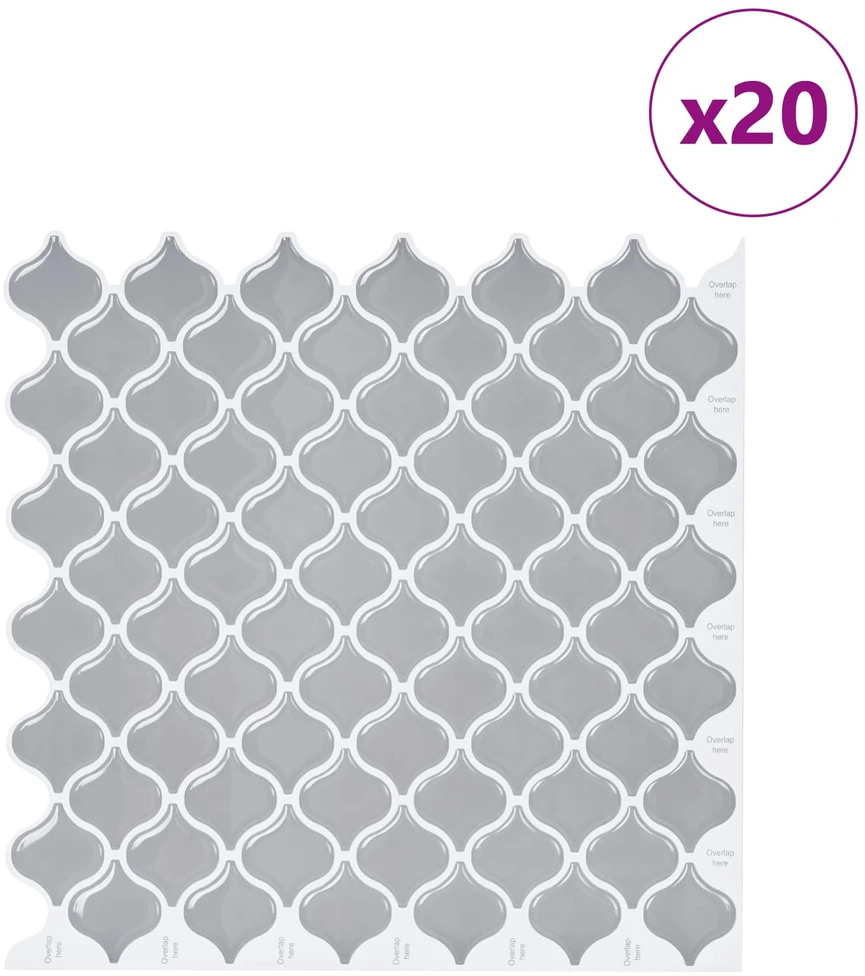 Lanterna plytelė 20 vnt. Pilka 27 x 27 cm Poliuretanas ir PET