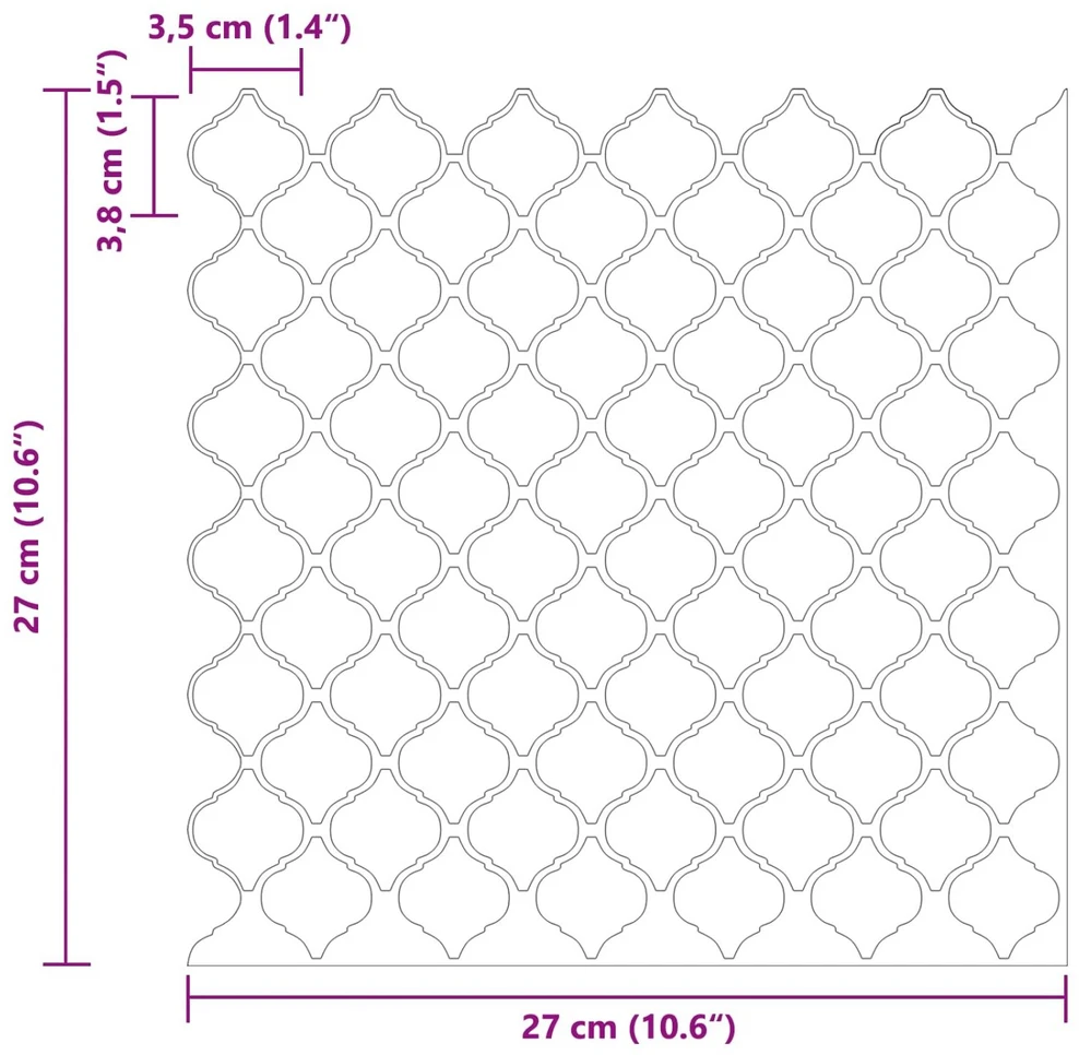 Lanterna plytelė 50 vnt. Balta 27 x 27 cm Poliuretanas ir PET