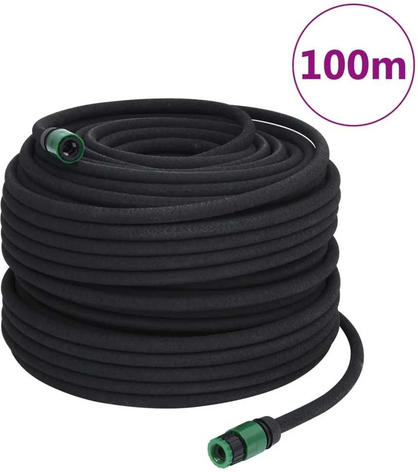 Lašelinio sodo laistymo žarna, juodos spalvos, 0,6", 100m, guma